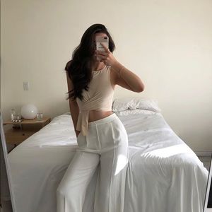 Superdown nude crop top